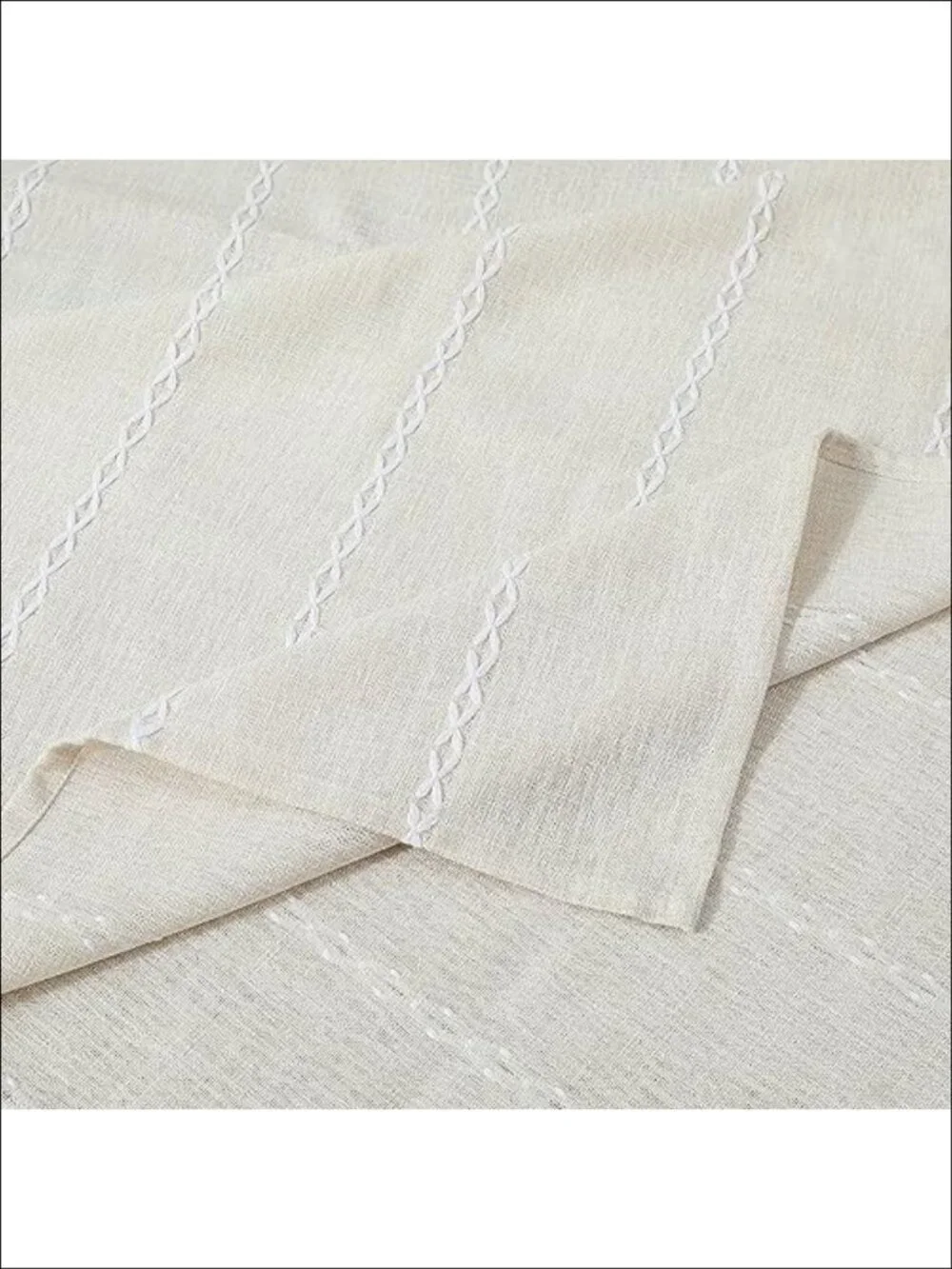 Farmhouse Linen Look Tablecloth 60x104 Wrinkle Resistant Washable Dining